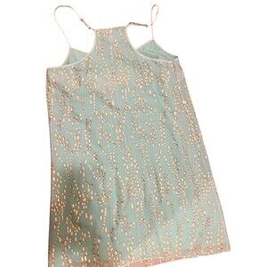 Lilly Pulitzer Dress Womens S Mint Green Metallic Gold Speckle